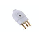 Plugue Macho 2P+T 250 V 10 A Tramontina Branco Plugue Macho 2P+T 250 V 10 A Tramontina Branco