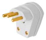 Plugue Macho Grande 3 Pinos Fame 20A Lateral Cinza
