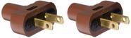 Plugue plano Leviton L00-48643-000 marrom de 15 A e 2 pólos