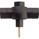 Plugue T 2P 10 A 250 V Tramontina Preto Plugue T 2P 10 A 250 V Tramontina Preto