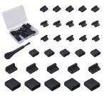 Plugues de porta USB de proteção contra poeira, 30 unidades de silicone para USB tipo C/A