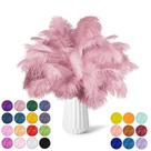 Plumas NUEWONG Avestruz en tonos rosa peonía y verde, 30 unidades, 28-35 cm