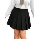 Plus size 1XL-5XL feminino elegante cor sólida versátil saia plissada confortável