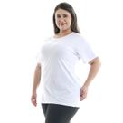 Plus Size - Camiseta Feminina Manga Curta 100% algodão Cor:BrancoTamanho:GG Plus Size - Camiseta Feminina Manga Curta 100% algodão Cor:BrancoTamanho:GG
