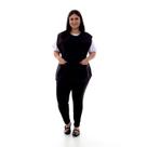 Plus Size - Conjunto de Calça Legging, Camiseta e Bata para Copeira, Arrumadeira, Faxineira, Babá