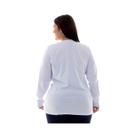 Plus Size - Kit 2x Camiseta Feminina Manga Longa 100% algodão - Branca e Preta