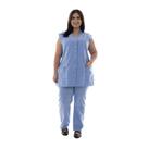 Plus Size - Kit com 2 Conjuntos de Colete com Calça em Tecido Algodão para Copeira, Arrumadeira, Doméstica