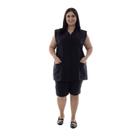 Plus Size - Kit com 2 Conjuntos de Colete e Bermuda em Oxford para Copeira, Arrumadeira, Faxineira