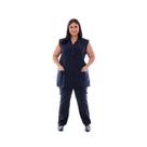 Plus Size - Kit com 2 Conjuntos de Colete e Calça em Oxford para Copeira, Arrumadeira, Faxineira. Doméstica