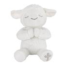 Plush Lamb Little Love de NoJo Baptism com mãos em oração