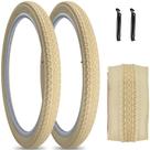 Pneus de bicicleta SIMEIQI Beach Cruiser 26x2.125 Cream Wall, pacote com 2