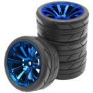 Pneus de borracha para carros RC com aros de plástico 1/10 ShareGoo OD 65mm