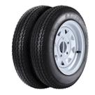 Pneus de reboque 480-12 4,80 x 12, faixa de carga C 6PR com aros de 12", pacote com 2