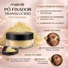 Pó Fixador Translúcido Rosado Makie 12g Controle de Oleosidade Efeito Soft Focus