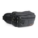 Pochete de Lona Preto Reforçada Grande Masculino