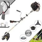 Podador de Grama À Gasolina Kawashima KW43-LE 43cc 1,7HP 10.000rpm Motor 2T Roçadeira Multifuncional Completa Com Carretel de Nylon + Faca 3 Pontas + Faca Circular 40 Dentes + Escova de Aço 38 Cerdas