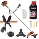 Podador de Grama Á Gasolina Tekna RL520ACN-TK Com Motor 2 Tempos 52 Cilindradas Alta Potência 2HP Alta Rotação 9000rpm Com Carretel Fio Nylon e Faca 3 Pontas + ÓLEO TOYAMA 2T