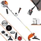Podador de Grama À Gasolina Vulcan VR430P 43cc 1,7HP Roçadeira de Alta Performance Com Faca 2 Pontas, Faca 3 Pontas, Faca 6 Pontas, Faca 40 Dentes, Faca 80 Dentes, Trimmer, Escova de Aço e Carretel