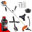 Podador de Grama Lateral Vulcan VR430P À Gasolina 43cc 1,7HP de Potência 10.000rpm Roçadeira Para Todos os Tipos de Trabalho Com Guidão Anti-Vibração Lâmina 3 Pontas + Carretel de Nylon + ÓLEO TOYAMA