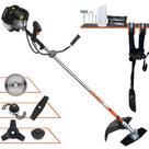 Podador de Grama Profissional À Gasolina Terra GRH520 52cc 2,5HP 6.500rpm Roçadeira Multifunções de Alta Performance Com Faca 2 Pontas, Faca 3 Pontas, Lâmina Circular, Trimmer e Carretel de Nylon