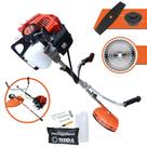 Podador de Grama Terra GRHB430 Bi-Partida À Gasolina Motor 2 Tempos 43cc 1,7HP de Potência 12.000rpm Para Todos os Tipos de Trabalho Com Carretel de Nylon + Lâmina 2 Pontas + Lâmina 40 Dentes de Vídea