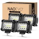 Pods de luz LED NAOEVO 240W 24.000LM 4 polegadas 4 unidades para veículo