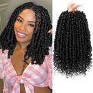 Pofworld de cabelo de crochê Passion Twist, 10 cm, pré-torcido, pacote com 9