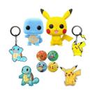 Pokemon Funko Pop Box Pikachu Squirtle Flocked Adesivo Chaveiro