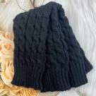 Polainas de tricô estilo retrô outono inverno 38x10cm cor:azul