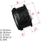 Polia roda livre para alternador Nissan Frontier 2002 a 2008