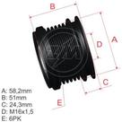 Polia roda livre para alternador Volvo Xc60 2010 a 2014 ZM Polia roda livre para alternador Volvo Xc60 2010 a 2014 ZM