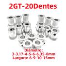 Polia Síncrona GT2 De 20 Dentes Com Largura De 6, 9, 10, 15mm E Furo Interno De 3, 3.17, 4, 5, 6, Polia Síncrona GT2 De 20 Dentes Com Largura De 6, 9, 10, 15mm E Furo Interno De 3, 3.17, 4, 5, 6,