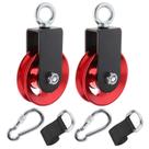 Polias de cabo Sumpley Heavy Duty Aluminium Red, pacote com 2 unidades com kit