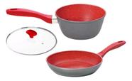 Polishop Panela Sauce 20cm + Panela Sauté Petit 20cm + Tampa Vermelho