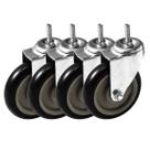 Poliuretano preto Caster Wheel FactorDuty de 5 polegadas 350 kg (pacote 4) Poliuretano preto Caster Wheel FactorDuty de 5 polegadas 350 kg (pacote 4)