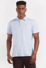Polo Aramis Piquet Duplo Gola Jacquard Azul Claro