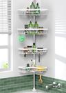 Pólo de tensão Corner Shower Caddy KEGII de 4 camadas branco fosco