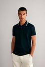 Polo Manga Curta Piquet Básica Slim Fit - Azul Marinho