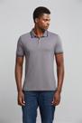 Polo Manga Curta Piquet Básica Slim Fit - Cinza Escuro