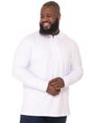 Polo Plus Size Masculina de Zíper Manga Longa Anistia Branca