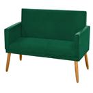 Poltrona 2 Lugares Simples para Sala Decorativa Suede Verde