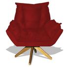 Poltrona Albany Base Giratoria Decorativa - Vermelho
