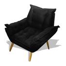 Poltrona Albany Pes Palito Decorativa - Preto