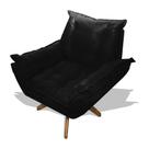 Poltrona Albany Sala De Estar Base Giratória Suede Preto - Hellen Decor Poltrona Albany Sala De Estar Base Giratória Suede Preto - Hellen Decor