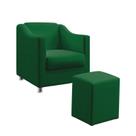 Poltrona Alya com Puff Izar Suede Verde Aradecor