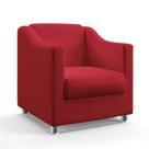 Poltrona Alya com Puff Quasar Sued Vermelho Aradecor