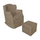 Poltrona Amamentação Com Balanço E Puff Luxo Suede Manuela Cor:bege Escuro Poltrona Amamentação Com Balanço E Puff Luxo Suede Manuela Cor:bege Escuro