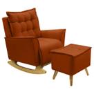 Poltrona Amamentação De Balanço Helena + Puff Veludo Quarto Poltrona Amamentação De Balanço Helena + Puff Veludo Quarto