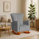 Poltrona Amamentação E Descanso Pés Balanço Libia Suede Suede Cinza