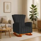Poltrona Amamentação E Descanso Pés Balanço Libia Suede Suede Preto